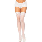 Leg Avenue Stay Up Sheer Thigh Hold Ups White  UK 8 to 14