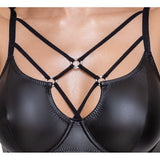 Cottelli Matte Black Bra Set Size: 80b/m