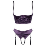 Cottelli Satin Quarter Cup Bra Set Size: 80c/m