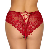 Cottelli Crotchless Panty Red Size: Medium