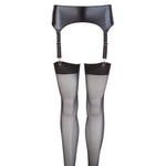 NOXQSE Wet Look Suspender Belt And Stockings Size: X Large