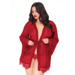 Leg Avenue Burgundy Sheer Robe Plus Size UK 18 to 22