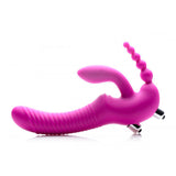 Regal Rider Vibrating Silicone Strapless Strap On Triple G Dildo