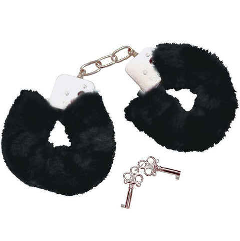 Bad Kitty Black Plush Handcuffs - Scantilyclad.co.uk 