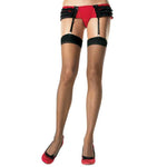 Leg Avenue Plus Size Sheer Stockings Black UK 18 to 22 - Scantilyclad.co.uk 