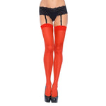 Leg Avenue Plus Size Sheer Stockings Red  UK 18 to 22 - Scantilyclad.co.uk 