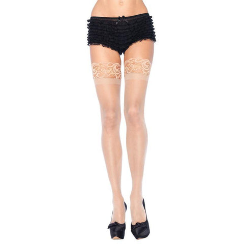 Leg Avenue Stay Up Sheer Thigh Hold Ups Nude UK 8 to 14 - Scantilyclad.co.uk 