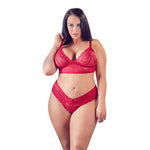 Cottelli Plus Size Red Lace Bra And Briefs Size: X Large - Scantilyclad.co.uk 