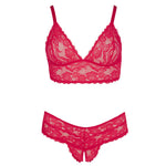 Cottelli Plus Size Red Lace Bra And Briefs Size: XXL