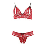 Cottelli Bra Set Open Cup and Crotchless Set Size: Large - Scantilyclad.co.uk 