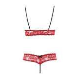 Cottelli Bra Set Open Cup and Crotchless Set Size: Large - Scantilyclad.co.uk 