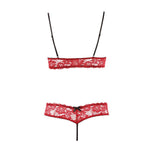 Cottelli Bra Set Open Cup and Crotchless Set Size: Medium - Scantilyclad.co.uk 