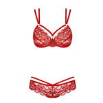 Red Lace Bra And G-String Size: S-M - Scantilyclad.co.uk 