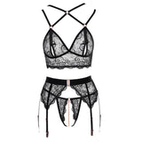Abierta Fina Lacey Open Suspender Set Size: Small