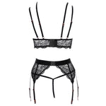 Abierta Fina Lacey Open Suspender Set Size: Small