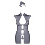 Obsessive Grey Stewardess Costume Size: L-XL - Scantilyclad.co.uk 