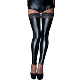Noir Handmade Black Footless Lace Top Stockings Size: Large
