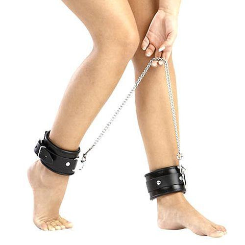 Leather And Chain Ankle Leg Restraint - Scantilyclad.co.uk 
