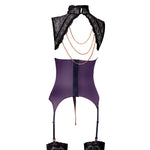 Abierta Fina Basque and Crotchless Set Chains Size: X Large