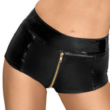 Noir Black Zip Up Hot Pants Size: Medium - Scantilyclad.co.uk 