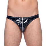 Black Level Vinyl Briefs With Zip Black Size: Large