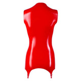 Zip Up Latex Basque Red Size: Small
