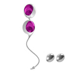 Ovo L1 Silicone Love Balls Waterproof White And Light Violet - Scantilyclad.co.uk 