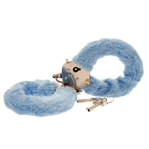 Toy Joy Furry Fun Hand Cuffs Pale Blue Plush - Scantilyclad.co.uk 