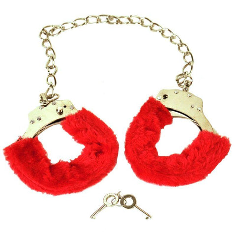 Red Furry Ankle Cuffs - Scantilyclad.co.uk 