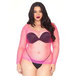 Leg Avenue Net Long Sleeved Shirt Plus Size UK 18 to 22 - Scantilyclad.co.uk 