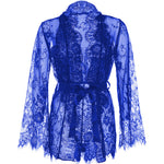 Leg Avenue Floral Lace Teddy and Robe Blue Size: Small