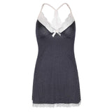 Leg Avenue Polka Dot Brushed Babydoll Nightie with Lace Trim Size: 3XL to 4XL - Scantilyclad.co.uk 