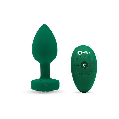 b-Vibe Remote Control Vibrating Jewel Butt Plug Emerald