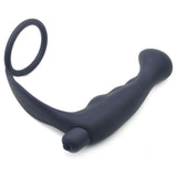Black Silicone Anal Plug Vibrator with Cock Ring - Scantilyclad.co.uk 