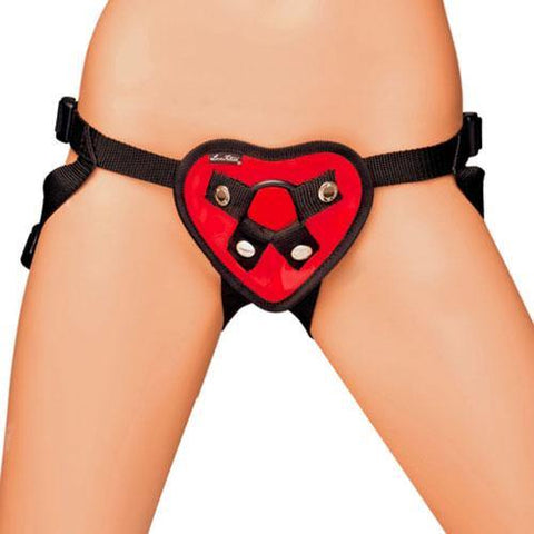 Lux Fetish Red Heart Strap On Harness - Scantilyclad.co.uk 