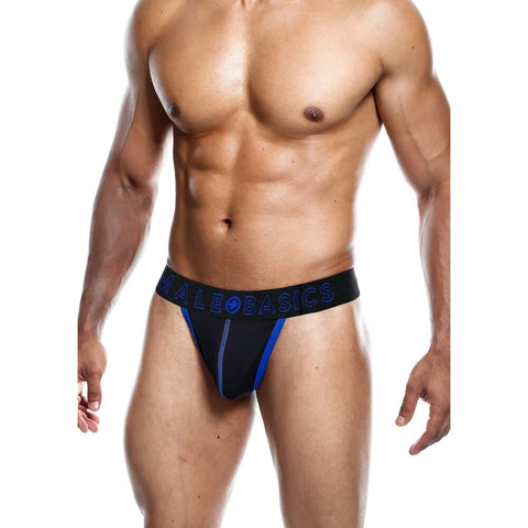 Male Basics Neon Thong Blue Size: Medium