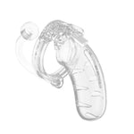 Man Cage 11  Male 4.5 Inch Clear Chastity Cage With Anal Plug - Scantilyclad.co.uk 