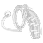 Man Cage 11  Male 4.5 Inch Clear Chastity Cage With Anal Plug - Scantilyclad.co.uk 