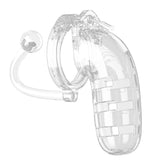 Man Cage 12  Male 5.5 Inch Clear Chastity Cage With Anal Plug - Scantilyclad.co.uk 