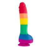 Colours Pride Edition 8 Inch Realistic Silicone Dildo With Balls - Scantilyclad.co.uk 