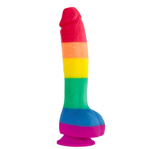 Colours Pride Edition 8 Inch Realistic Silicone Dildo With Balls - Scantilyclad.co.uk 