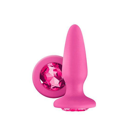 Glams Silicone Rainbow Gem Butt Plug Pink - Scantilyclad.co.uk 