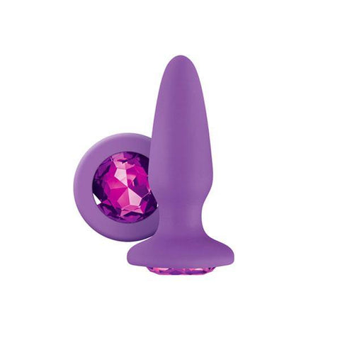Glams Silicone Rainbow Gem Butt Plug Purple - Scantilyclad.co.uk 
