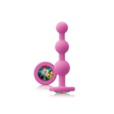 Glams Pink Ripple Anal Plug Rainbow Gem - Scantilyclad.co.uk 