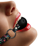 Ouch Breathable Ball Gag With Printed Leather Straps - Scantilyclad.co.uk 