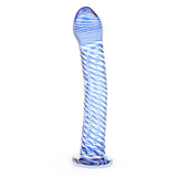 Glass Dildo With Blue Spiral Design - Scantilyclad.co.uk 