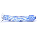 Glass Dildo With Blue Spiral Design - Scantilyclad.co.uk 