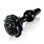 Icicles No.77 Black Rose Glass Butt Plug - Scantilyclad.co.uk 