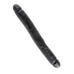 King Cock 12 Inch Slim Double Dildo Black - Scantilyclad.co.uk 