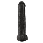 King Cock 15 Inch Cock with Balls Black - Scantilyclad.co.uk 